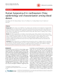 Báo cáo y học: " Human herpesvirus-8 in northwestern China: epidemiology and characterization among blood donors"