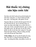 Bài thuốc trị chứng sản hậu cước khí