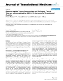báo cáo hóa học:" Announcing the Tumor Immunology and Biological Cancer Therapy section (edited by iSBTc) of the Journal of Translational Medicine"