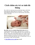 Cách chăm sóc trẻ sơ sinh đủ tháng