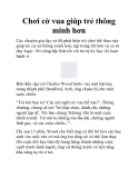 Chơi cờ vua giúp trẻ thông minh hơn