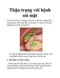 Thận trọng với bệnh sỏi mật