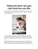 Những bài thuốc dân gian chữa bệnh đau nửa đầu
