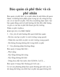 Bảo quản cà phê thóc và cà phê nhân