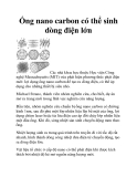 Ống nano carbon có thể sinh dòng điện lớn