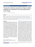 Báo cáo hóa học: " Tuning the electronic properties of boron nitride nanotube by mechanical uni-axial deformation: a DFT study"