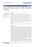 Báo cáo hóa học: " Quality of service provision in mobile multimedia - a survey"