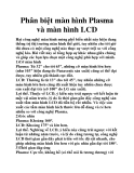 Phân biệt màn hình Plasma và màn hình LCD