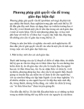 Phương pháp giải quyết vấn đề trong giáo dục hiện đại