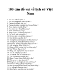 100 câu đố vui về lịch sử Việt Nam