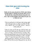 Giảm thời gian sinh trưởng lúa mùa