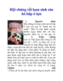 Hội chứng rối lọan sinh sản hô hấp ở lợn