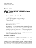 Báo cáo hóa học: "  Research Article Approximate Proximal Point Algorithms for Finding Zeroes of Maximal Monotone Operators in Hilbert Spaces"