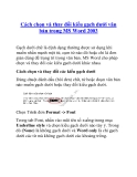 Cách chọn và thay đổi kiểu gạch dưới văn bản trong MS Word 2003