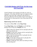 Cách định khoảng cách lề cho văn bản trong MS Word 2003