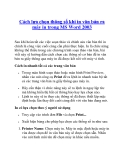 Cách lựa chọn thông số khi in văn bản ra máy in trong MS Word 2003
