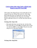Cách sử dụng chức năng Undo và Redo hoặc Repeat trong MS Word 2003