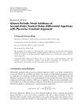 Báo cáo hóa học: " Research Article Almost-Periodic Weak Solutions of Second-Order Neutral Delay-Differential Equations with Piecewise Constant Argument"