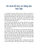 10 cách để duy trì động lực học tập