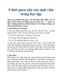 5 thói quen xấu của sinh viên trong học tập