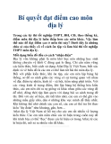 Bí quyết đạt điểm cao môn địa lý