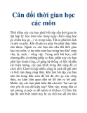 Cân đối thời gian học các môn