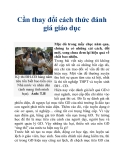 Cần thay đổi cách thức đánh giá giáo dục