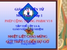 Giáo án môn Toán lớp 1: Phép cộng trong phạm vi 8