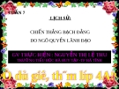 Giáo án lịch sử lớp 4 : CHIẾN THẮNG BẠCH ĐẰNG  DO NGÔ QUYỀN LÃNH ĐẠO