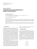 Báo cáo hóa học: "  Research Article A Hub Matrix Theory and Applications to Wireless Communications"