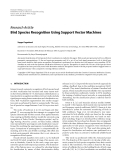 Báo cáo hóa học: " Research Article Bird Species Recognition Using Support Vector Machines"