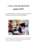 13 lưu ý cho thí sinh thi tốt nghiệp THPT 
