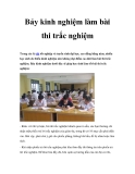 Bảy kinh nghiệm làm bài thi trắc nghiệm 