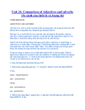 Unit 24. Comparison of Adjectives and adverbs (So sánh của tính từ và trạng từ)