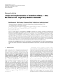Báo cáo hóa học: "  Research Article Design and Implementation of an Enhanced 802.11 MAC Architecture for Single-Hop "