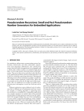 Báo cáo hóa học: "  Research Article Pseudorandom Recursions: Small and Fast Pseudorandom Number Generators for Embedded Applications"