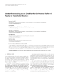 Báo cáo hóa học: " Vector Processing as an Enabler for Software-Deﬁned Radio in Handheld Devices"