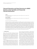 Báo cáo hóa học: "  Channel Estimation and Data Detection for MIMO Systems under Spatially and Temporally Colored Interference"
