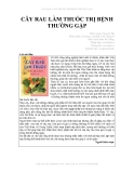 CÂY RAU LÀM THUỐC TRỊ BỆNH THƯỜNG GẶP