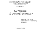 BÀI TIỂU LUẬN VỀ CÁC THIẾT BỊ TRÍCH LY