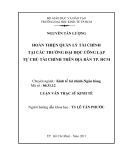 Đề tài:  HOÀN THIỆN QUẢN LÝ TÀI CHÍNH TẠI CÁC TRƯỜNG ĐẠI HỌC CÔNG LẬP TỰ CHỦ TÀI CHÍNH TRÊN ĐỊA BÀN TP. HCM