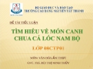 Tiểu luận: Tìm hiểu về món canh chua cá lóc Nam Bộ
