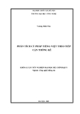 LUẬN VĂN: PHÂN TÍCH CÚ PHÁP TIẾNG VIỆT THEO TIẾP CẬN THỐNG KÊ