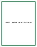 CakePHP Framework: Thao tác trên cơ sở dữ liệu