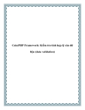CakePHP Framework: Kiểm tra tính hợp lệ của dữ liệu (data validation)