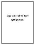 Mực tàu có chữa được bệnh giời leo?