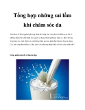Tổng hợp những sai lầm khi chăm sóc da