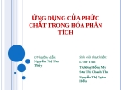 ỨNG DỤNG CỦA PHỨC CHẤT TRONG HÓA PHÂN TÍCH