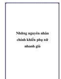 Những nguyên nhân chính khiến phụ nữ nhanh già