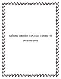 Kiểm tra extension của Google Chrome với Developer Tools